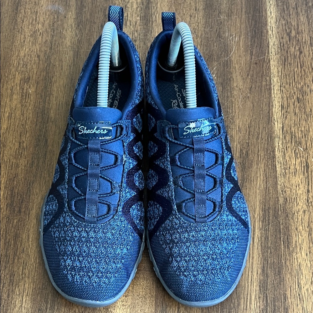 Skechers Womens Breathe Easy Infi Knity 100301 Blue Running Shoes Sneakers 7.5 - Picture 4 of 14